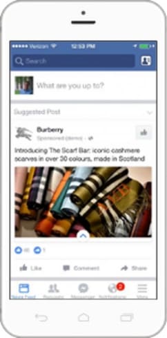 Facebook広告の掲載イメージ