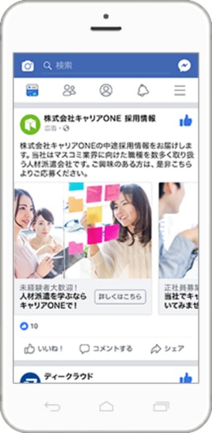 Facebook広告のカルーセルイメージ