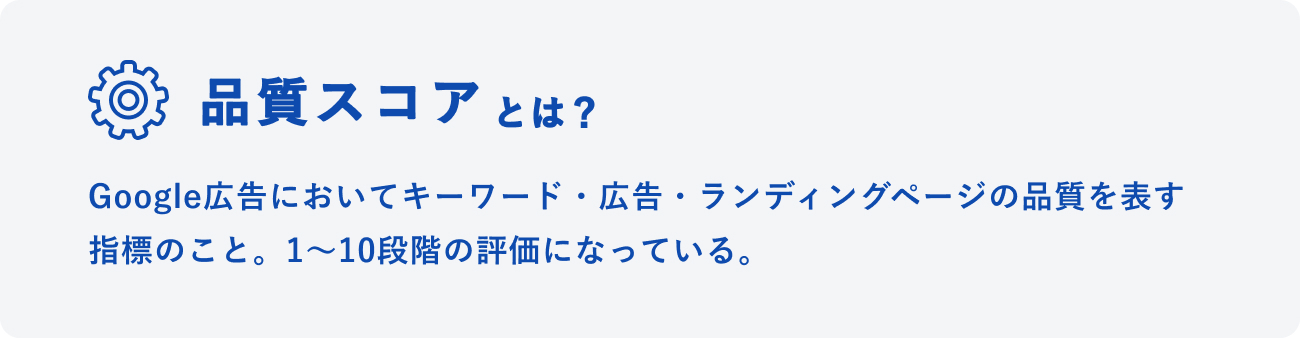 品質スコアとはのイメージ図